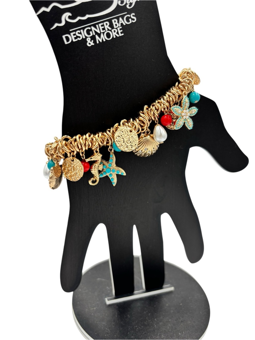 Coastal Charm Stretch Bracelet | Starfish Shell Seahorse Beach - Picture 4 of 6